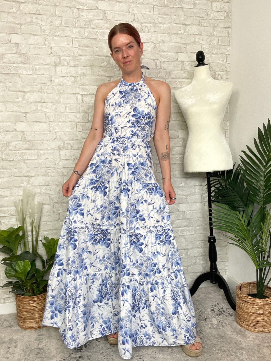 Sienna Blue Floral Maxi Dress