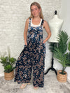Daisy Navy Velvet Overall