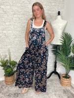Daisy Navy Velvet Overall