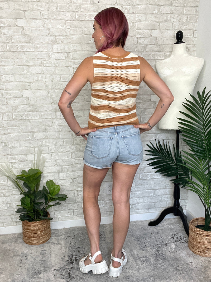 Quinn Crochet Neutral Waves Top