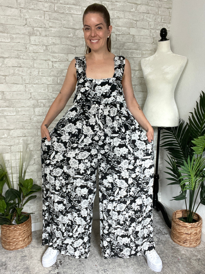 Danica Floral Jumpsuit Black