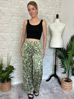 Bamboo Jungle Pants Green Satin