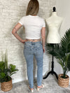 Mid-rise Distressed Girlfriend Slim Fit Denim
