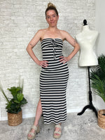 Lionel Black+White Stripe Knit Tube Dress