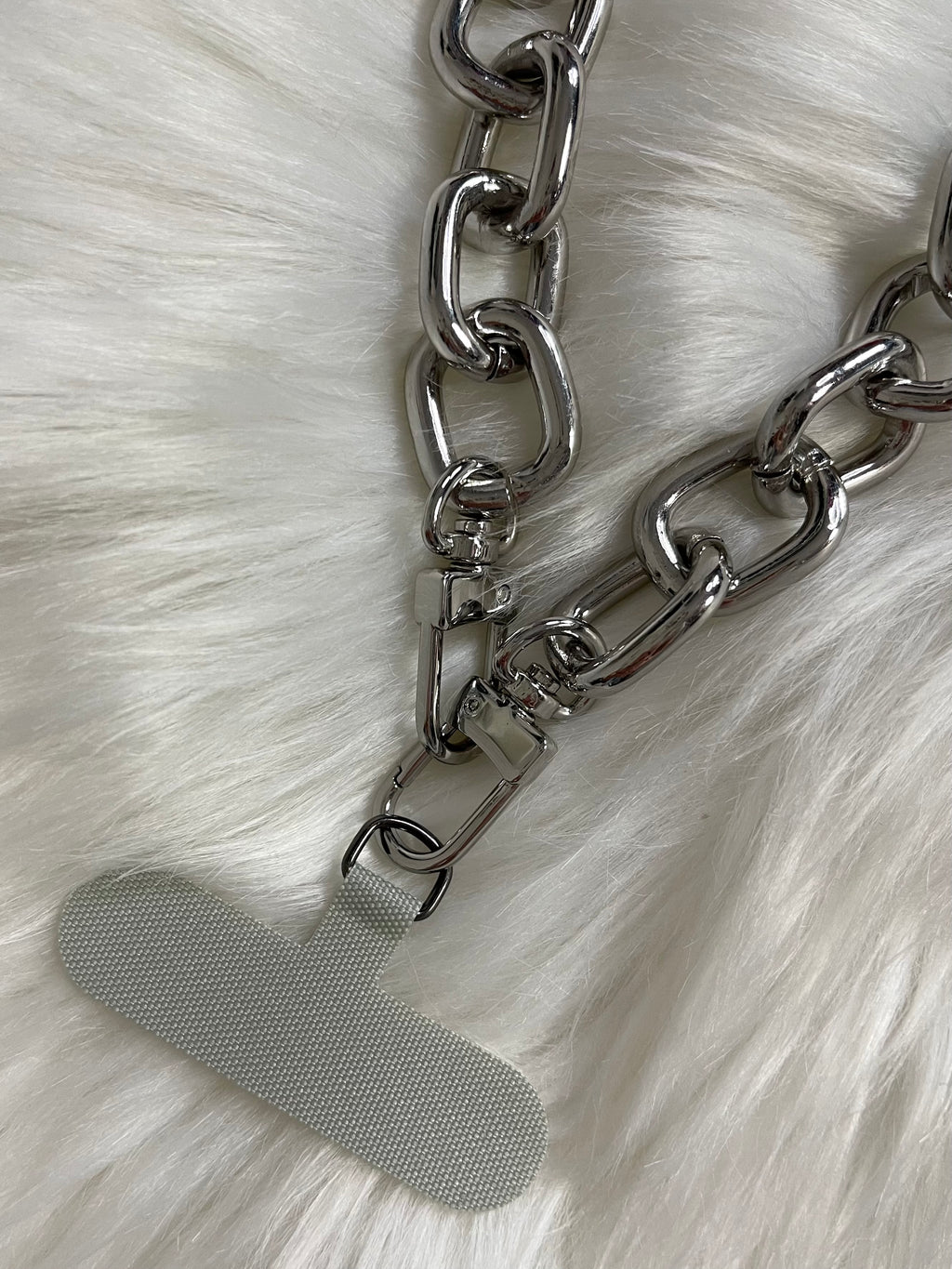 Cell Phone Wristlet Chain Strap Silver