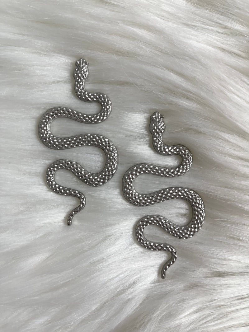 XL Silver Snake Studs