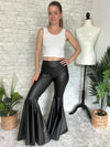 Morticia Extreme Flare Faux Leather Bottoms