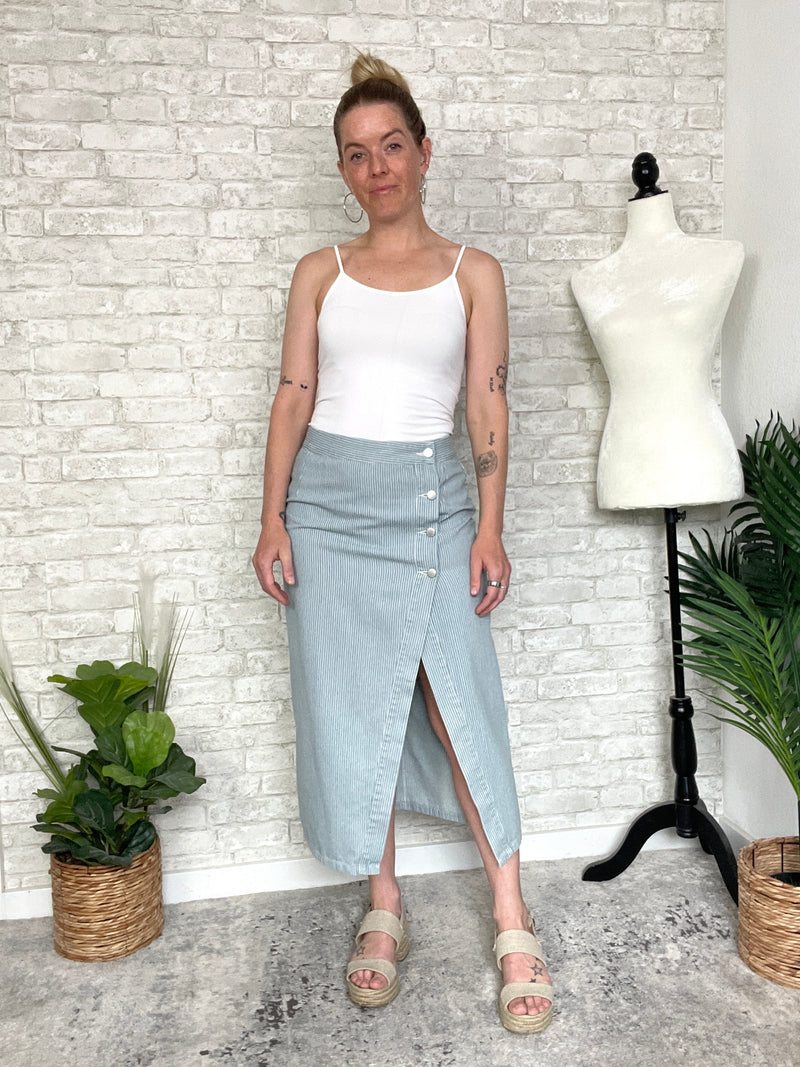 Rhonda Denim Stripe Skirt