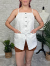 Paige Stripe Tuxedo Tank Top - Beige