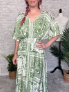 Flor Green Maxi Kimono Dress