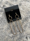 Dainty Wire Oval Hook Earrings Gold