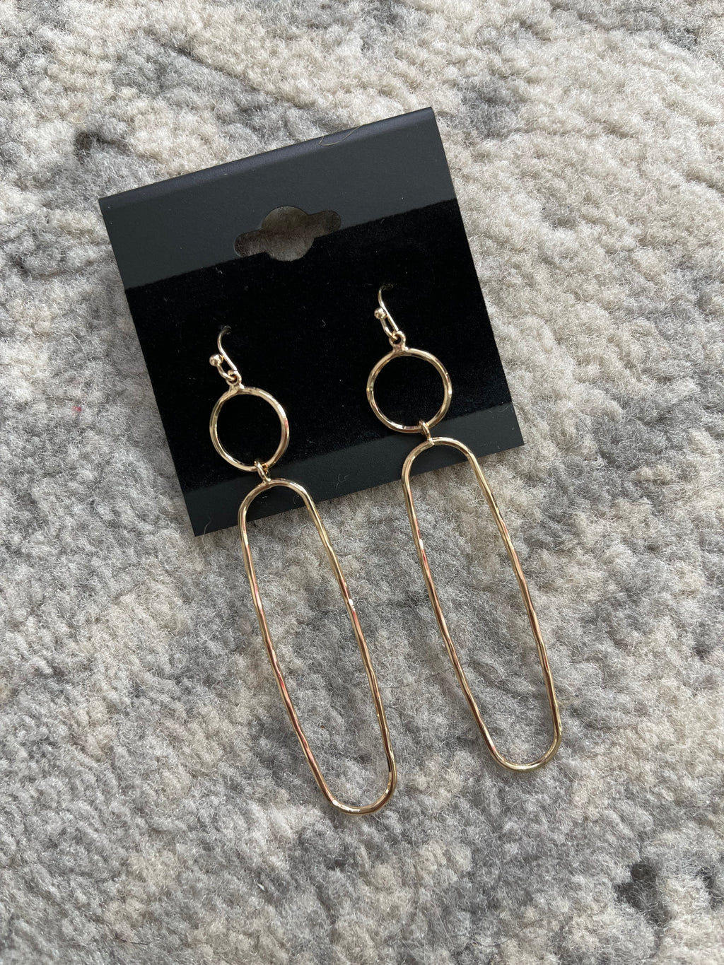 Dainty Wire Oval Hook Earrings Gold