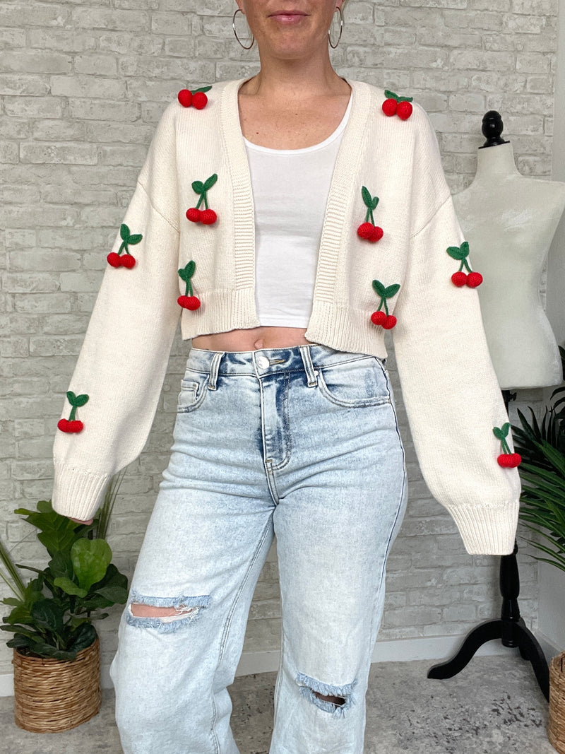 Cream Bauble Cherry Cardigan