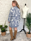 Christy Western Print Cardigan Blue
