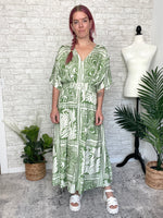 Flor Green Maxi Kimono Dress