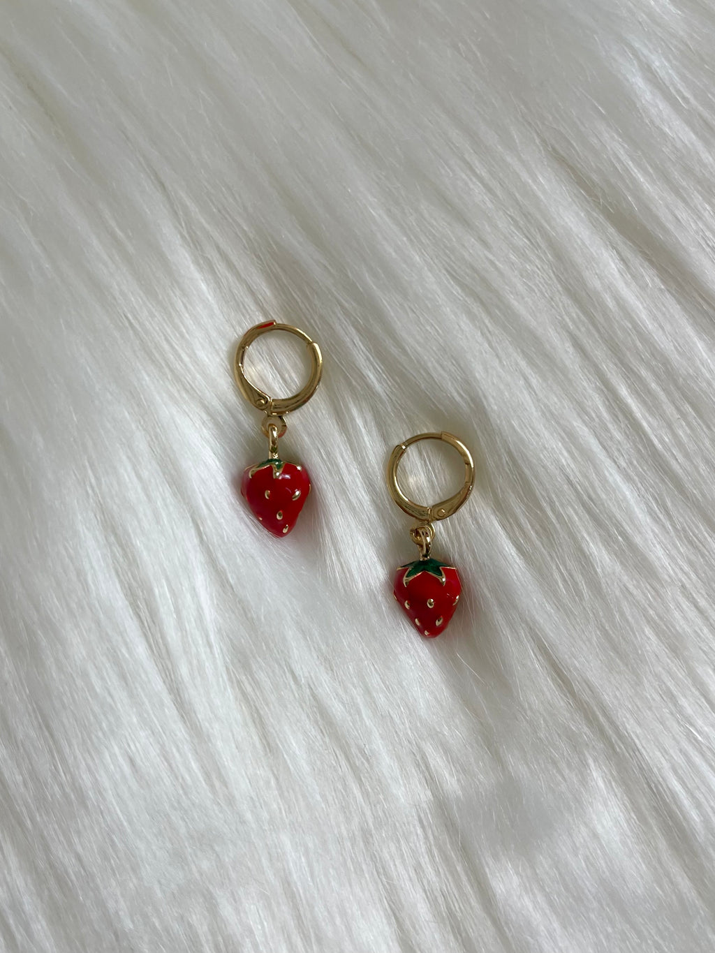Strawberry Mini Gold Hoops