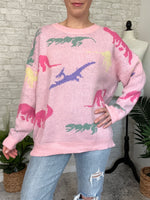 Cutie Dino Buddy Sweater Pink
