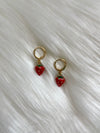 Strawberry Mini Gold Hoops