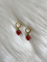 Strawberry Mini Gold Hoops