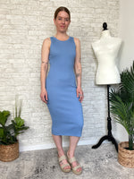 Plume Ribbed Dress Blue
