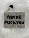 ABCDE Fuck You Seed Bead Coin Bag