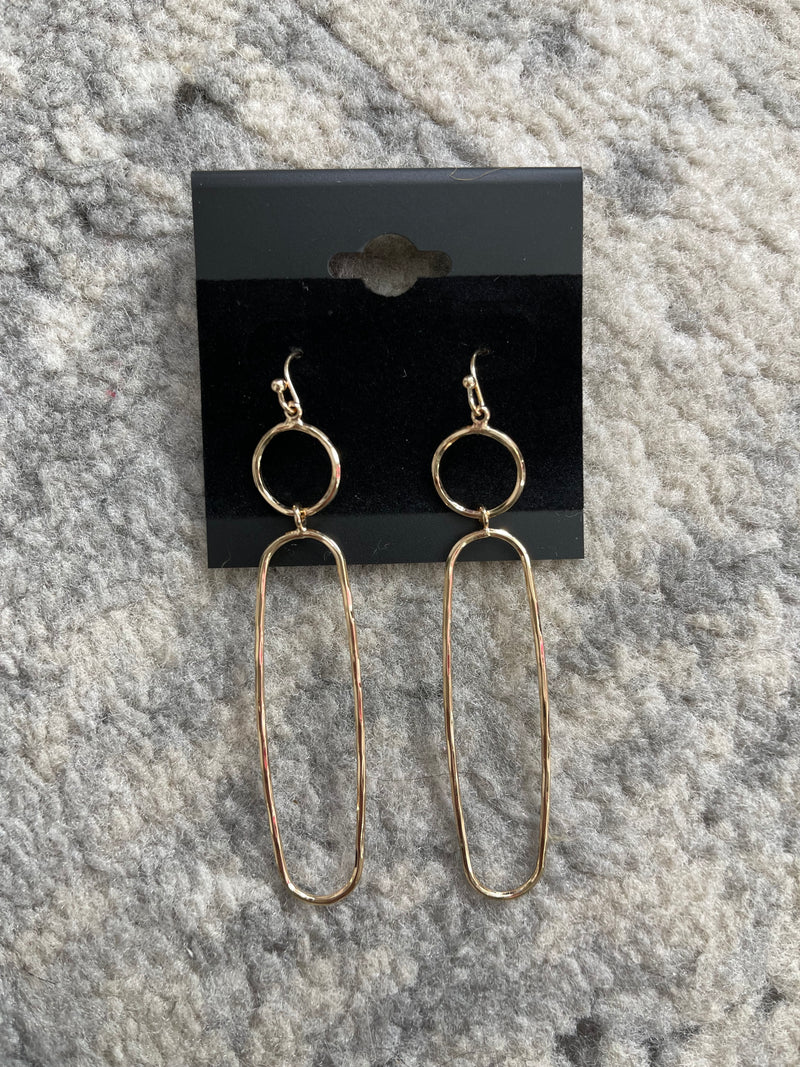 Dainty Wire Oval Hook Earrings Gold