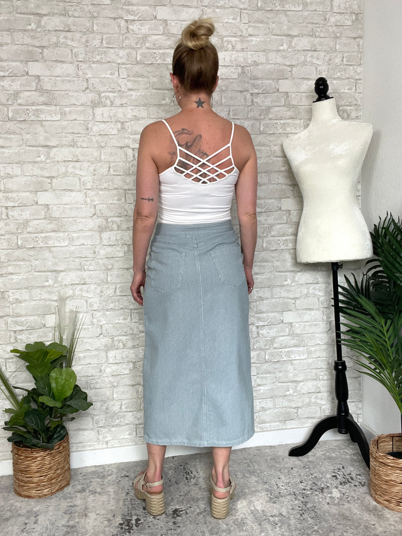 Rhonda Denim Stripe Skirt