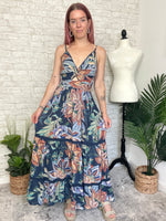Mason Twist Maxi Midnight Blue Jungle Print