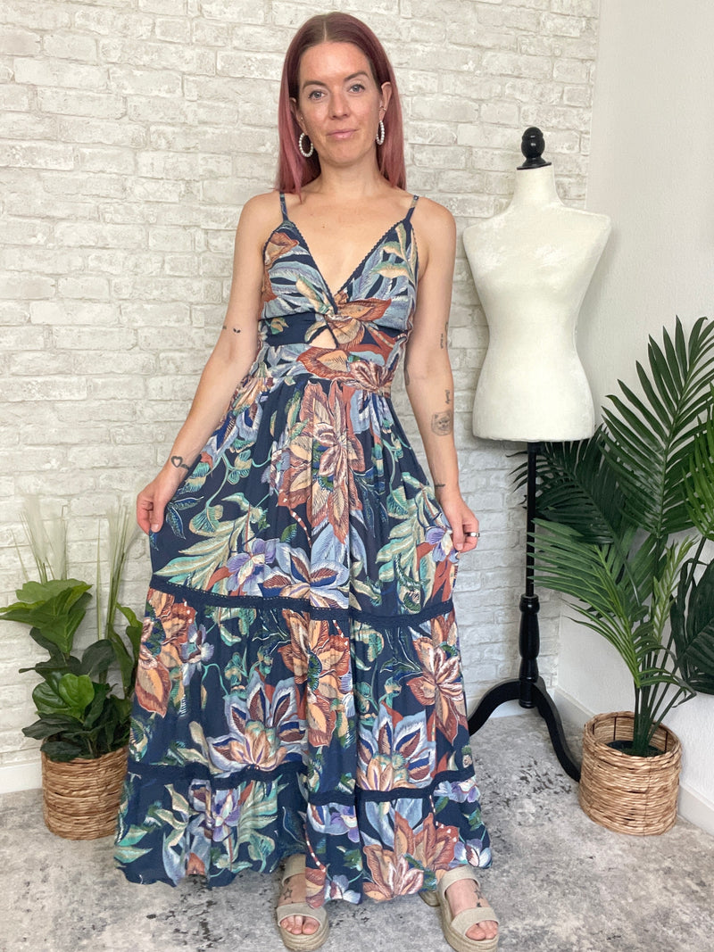 Mason Twist Maxi Midnight Blue Jungle Print