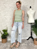 Darlene Green+Cream Stripe Tank