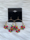Gold + Colorful Floral Rhinestone Earring
