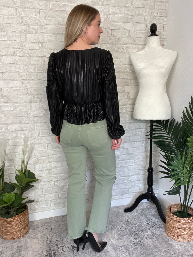 Sphinx Black Crinkle Top