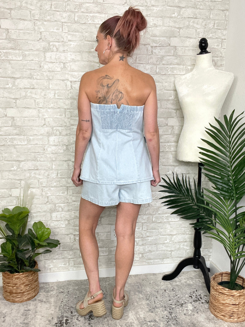 Rhonda Strapless Denim Top