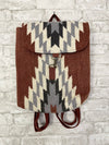 Rust, Cream + Gray Aztec Backpack
