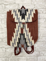 Rust, Cream + Gray Aztec Backpack