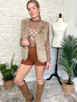 Rochelle Fuzzy Vest Taupe