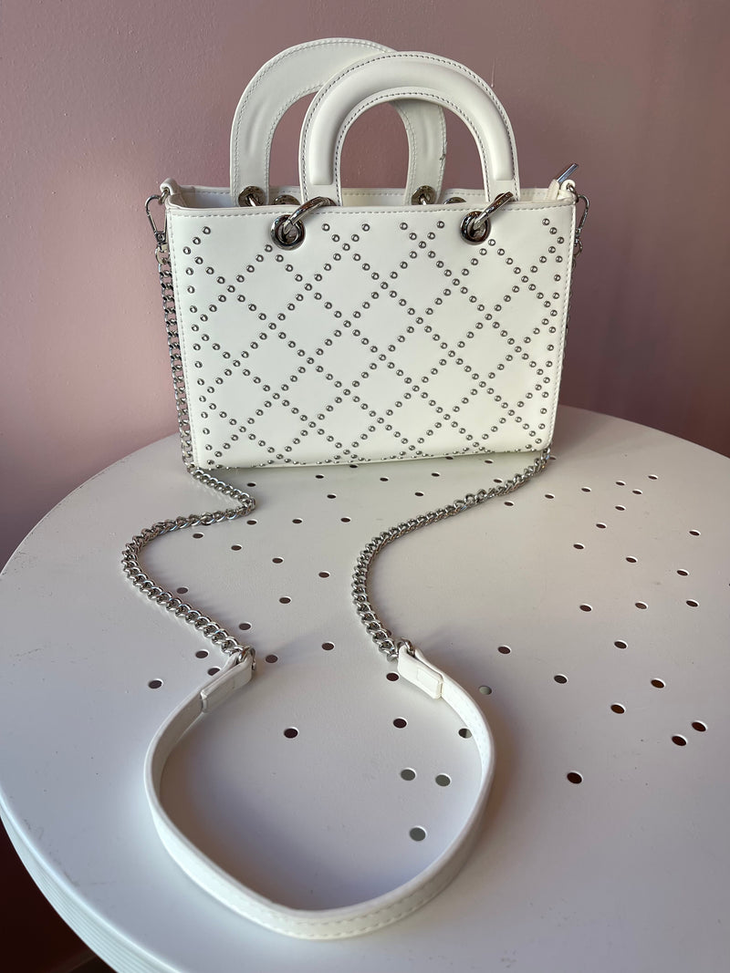 Wilma Studded Handbag White