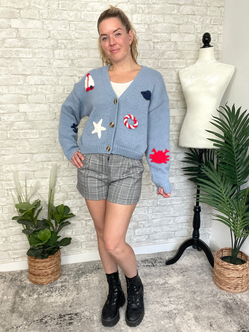 Out To Sea Cardigan Blue