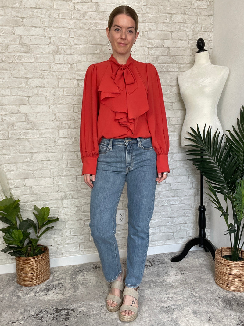 Celine Bow Blouse Rust