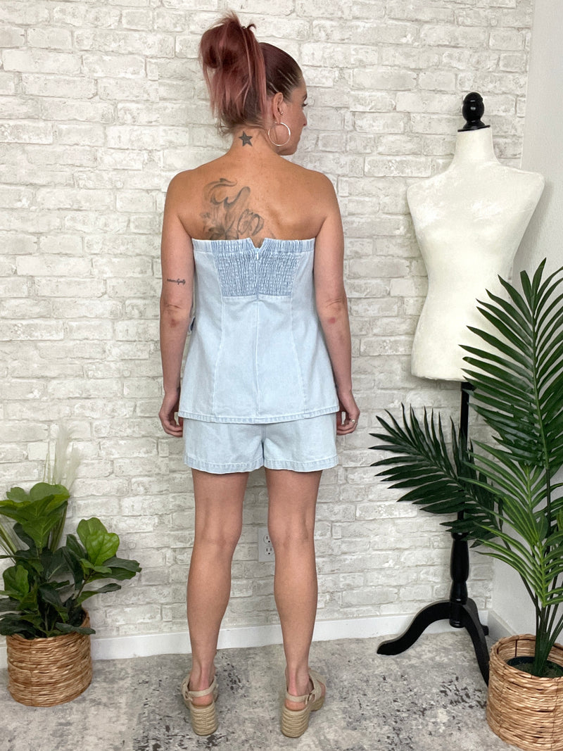Rhonda Strapless Denim Top