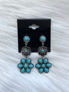 Turquoise Drop Down Flower Earrings