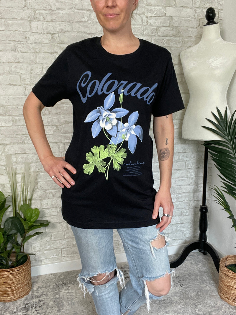 Colorado Columbine T-Shirt Black