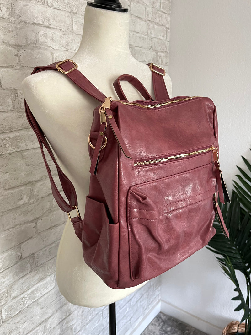 Brielle Convertible Backpack Rose