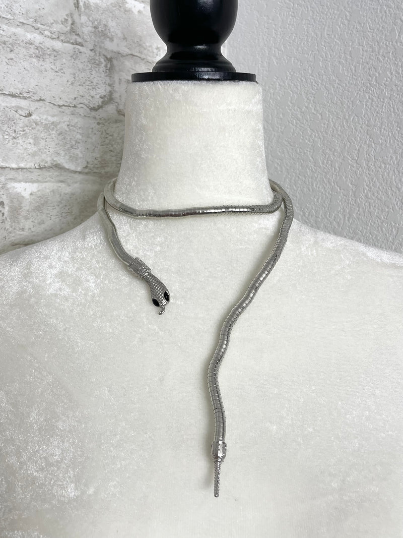 Bendable Wrapped Snake - Necklace/Bracelet Silver