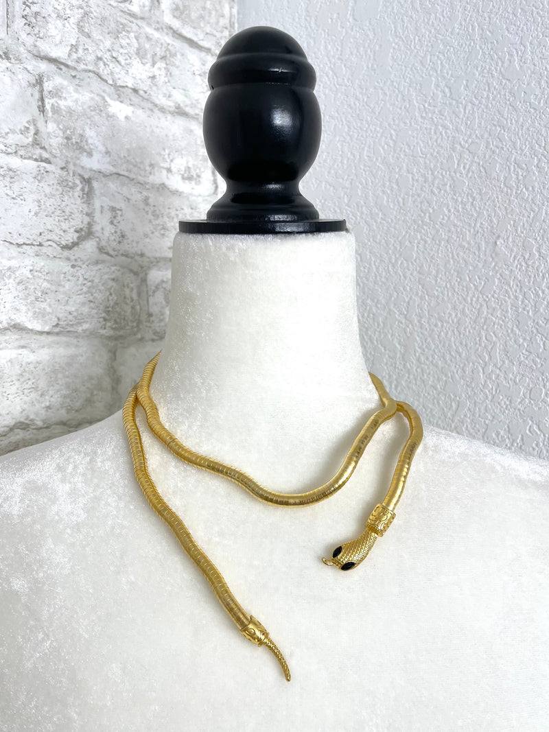 Bendable Wrapped Snake - Necklace/Bracelet Gold