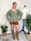 Kelly Green Moss Bell Sleeve Top