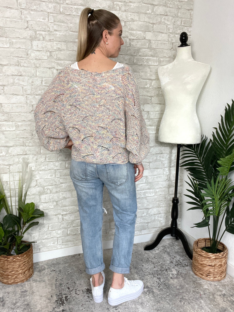 Rainbow Retro Swirl Knit Top