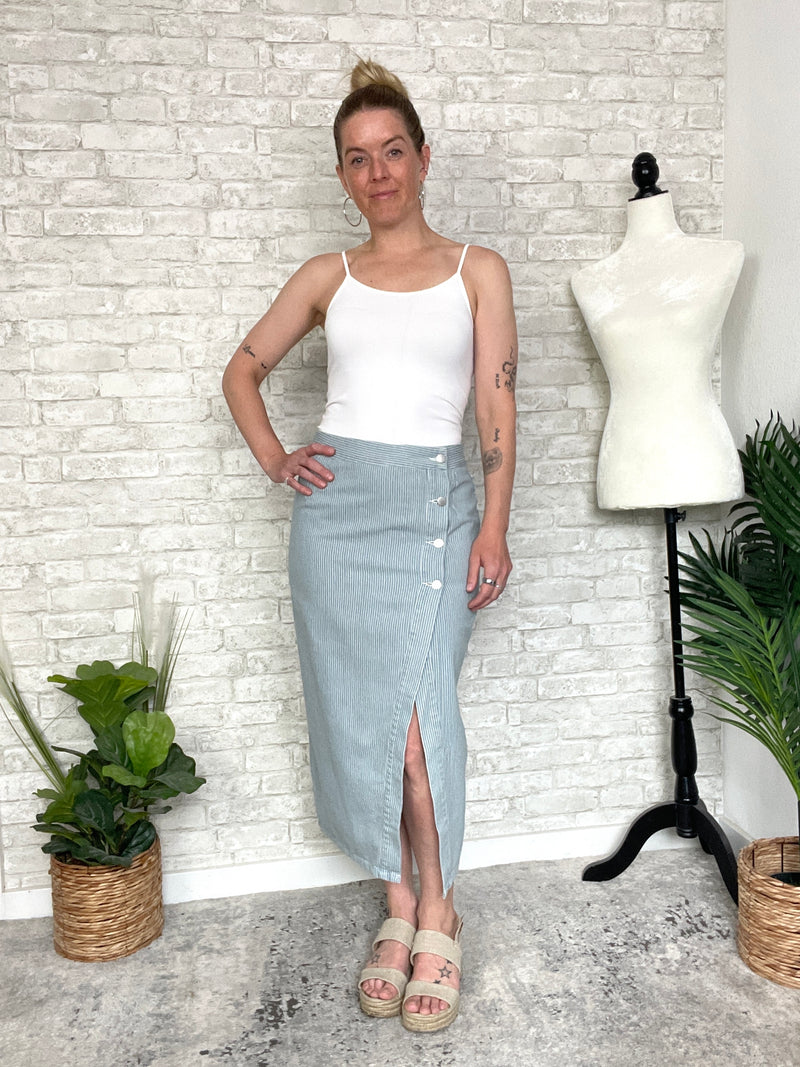 Rhonda Denim Stripe Skirt
