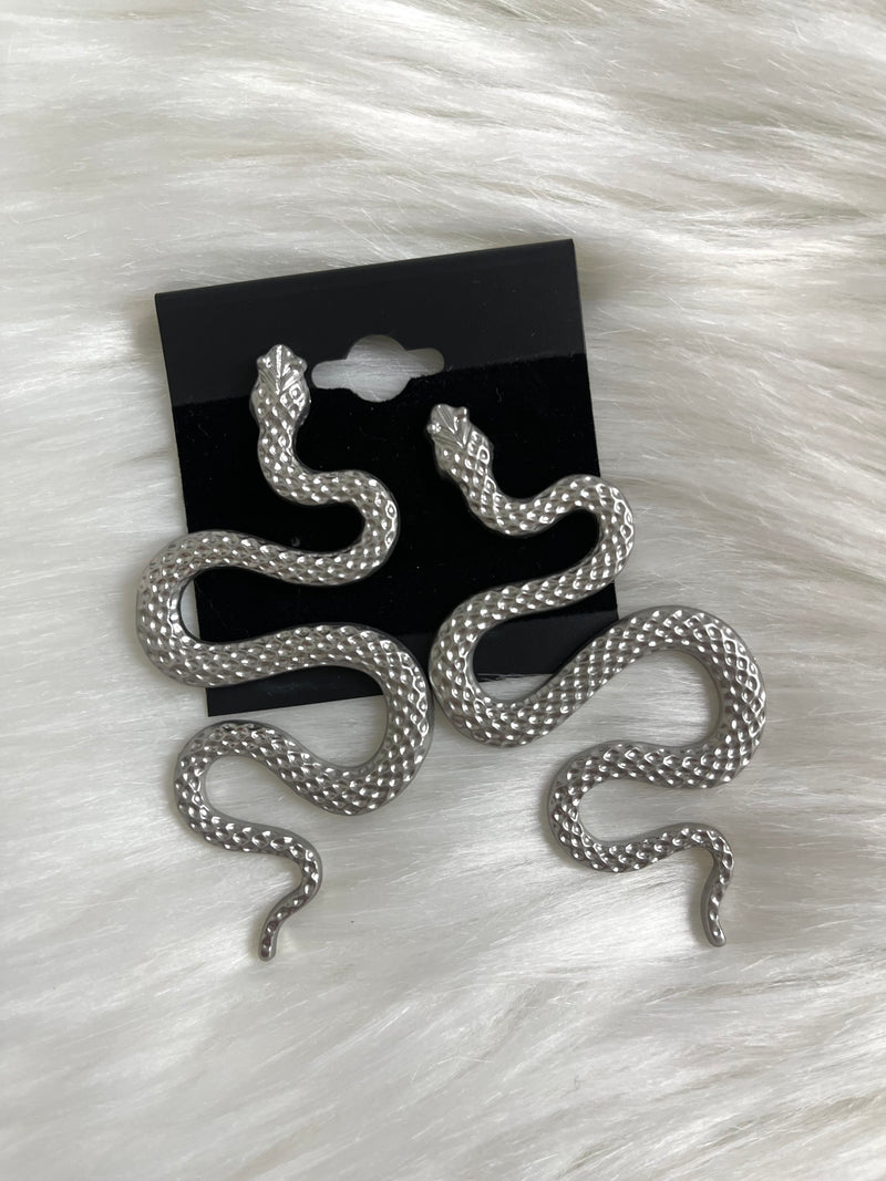 XL Silver Snake Studs