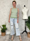 Darlene Green+Cream Stripe Tank
